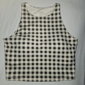 Old Navy Black and White Checkered Women's Top